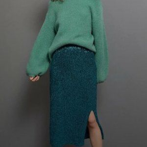 Maeve from Anthropologie Midi Sequin Skirt